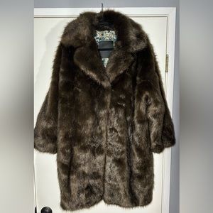 Diesel Brown faux furcoat